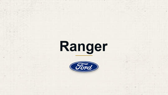 Ranger model name with Ford logo on a pale technical background