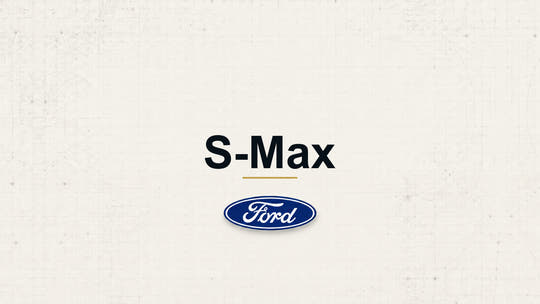 S-Max model name with Ford logo on a pale technical background