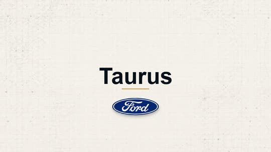 Ford Taurus model name and manufacturer logo on a pale technical background