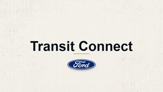 Transit Connect model name with Ford logo on a pale technical background