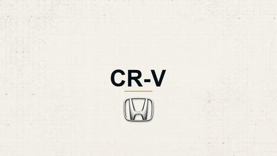 Honda CR-V model name with Honda logo on a pale technical background