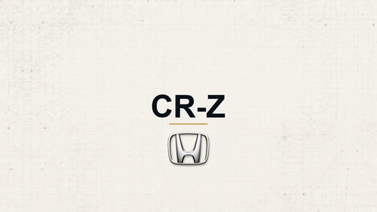Honda CR-Z model name with Honda logo on a pale technical background