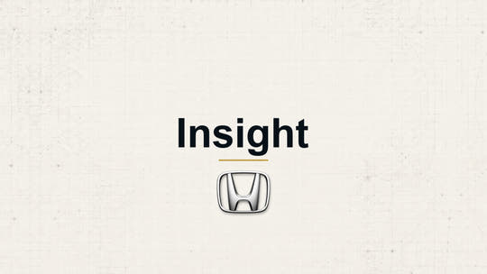 Honda Insight model name and manufacturer logo on a pale technical background