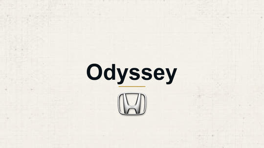 Honda Odyssey model name and manufacturer logo on a pale technical background