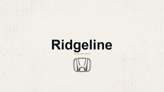 Honda Ridgeline model name and manufacturer logo on a pale technical background