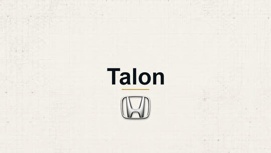 Honda Talon model name and manufacturer logo on a pale technical background