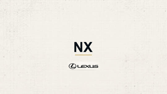 Lexus NX model name and manufacturer logo on a pale technical background