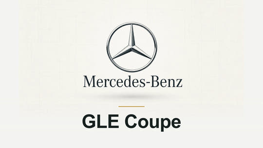 Mercedes-Benz logo and GLE Coupe model name on a pale technical background