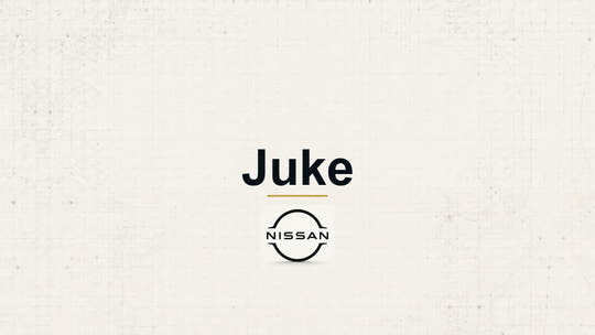 Nissan Juke model name with Nissan logo on a pale technical background