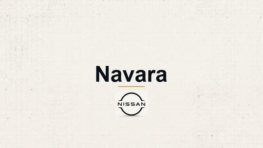 Nissan Navara model name with Nissan logo on a pale technical background