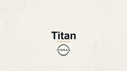 Nissan Titan model name with Nissan logo on a pale technical background