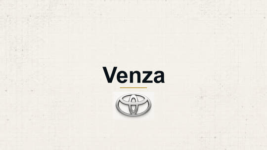 Toyota Venza model name and manufacturer logo on a pale technical background