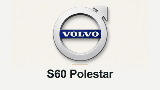 Volvo logo and S60 Polestar model name on a pale technical background
