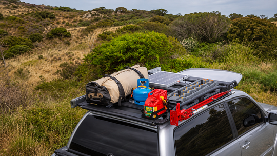 Roof rack accessories for mounting lights, recovery boards, awnings and touring gear