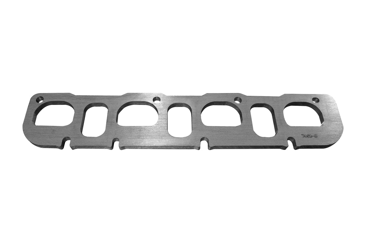 Kooks HEMI Right Side Header Flange. 3/8" Thick Stainless. D Shaped Port for 1-7/8"