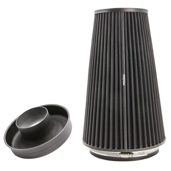 Ramair PRORAM Pleated Cone Air Filter (Alloy Neck) - 127mm External | PR-CC-196-VS-127-BK
