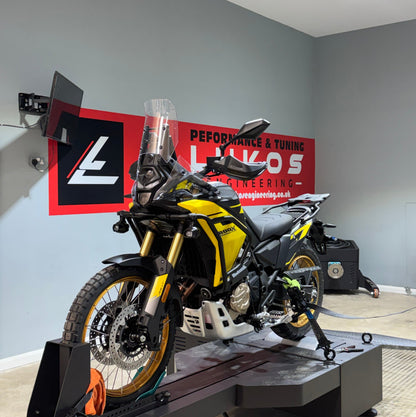 Voge DS800X on the Lukos Engineering motorcycle dyno