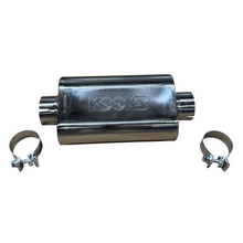 Kooks 3" Oval Clamp In Center/Center Muffler 12" Long Body . Polished Stainless Steel.