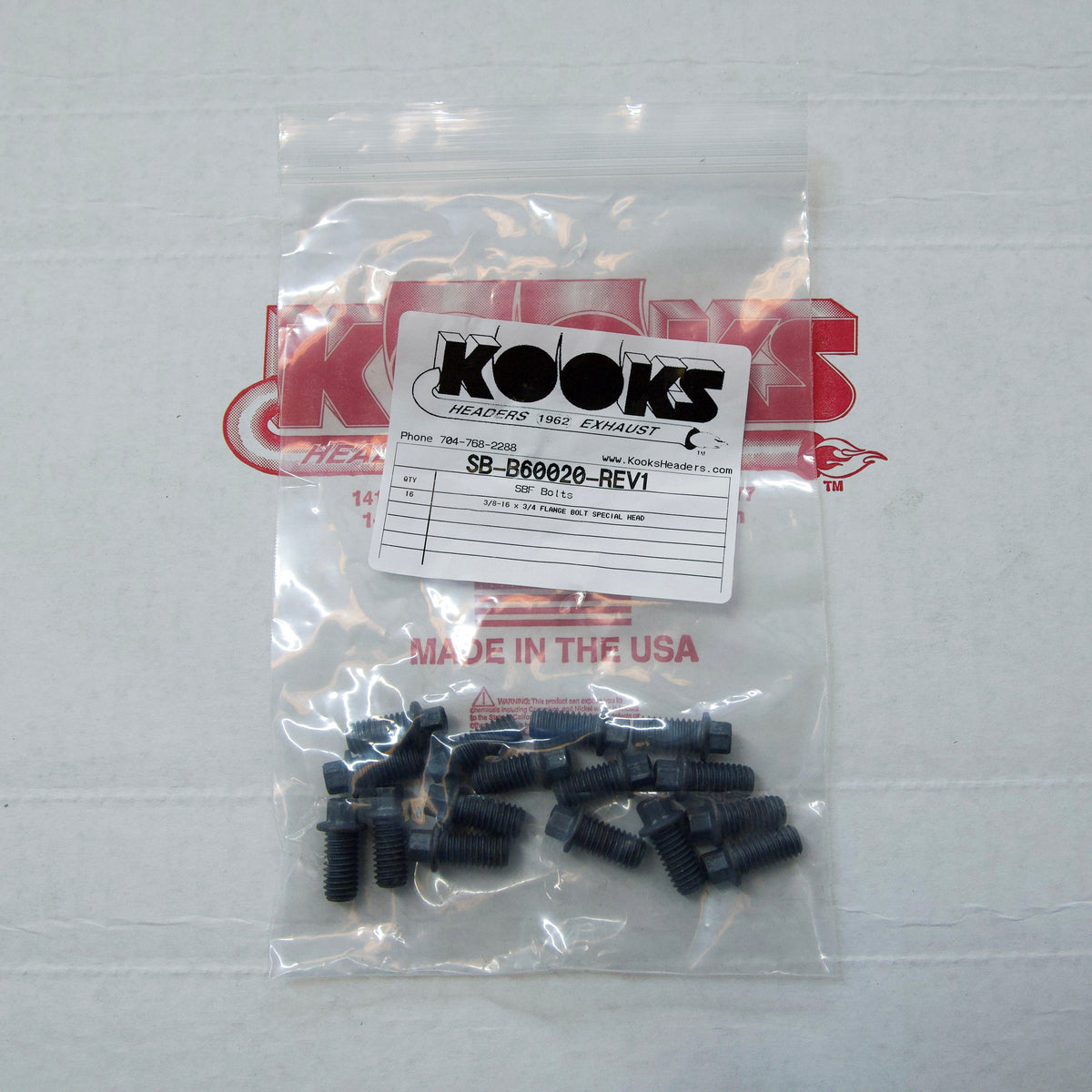 Kooks Header Bolt Kit. 3/8" FORD 351