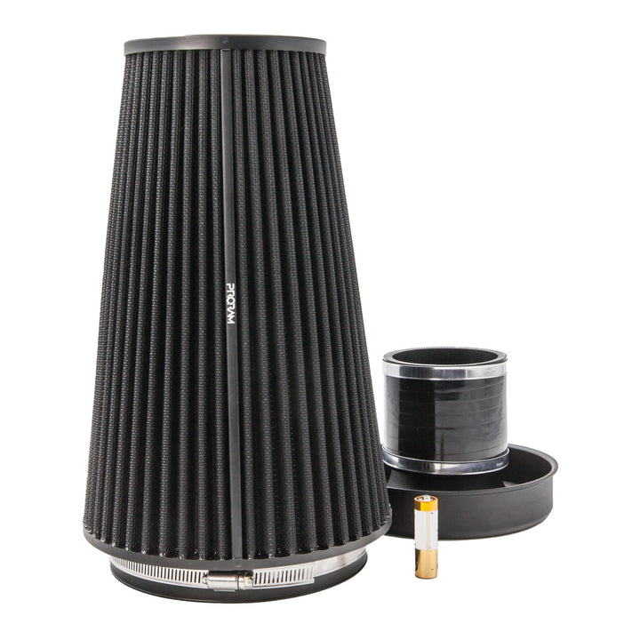 Ramair PRORAM Pleated Cone Air Filter (Alloy Neck) - 80mm External | PR-CC-196-VS-80-BK-KIT