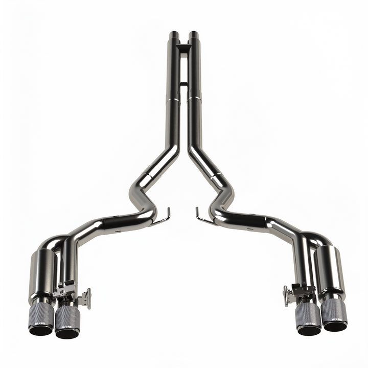 Kooks Active Cat-Back Exhaust for Mustang GT (2018-2026) - Carbon Tips