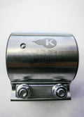 Kooks 2-3/4" Stainless Steel 2-Bolt Band Clamp for Butt Joint Connections.