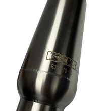 Kooks 3” Round Muffler with Tri-Core Insert. 10” Long Body. Polished Stainless Steel.