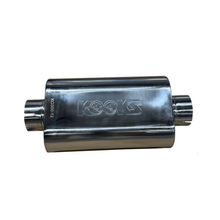 Kooks 3" Oval Clamp In Center/Center Muffler 12" Long Body . Polished Stainless Steel.