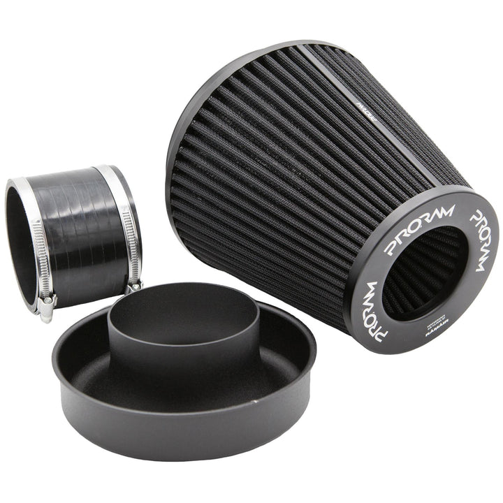 Ramair PRORAM Pleated Cone Air Filter (Alloy Neck) - 90mm External | PR-CC-195-VS-90-BK-KIT