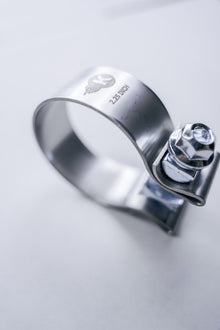 Kooks 2-1/4" Stainless Steel Band Clamp for Notched Slip Joint Connections.