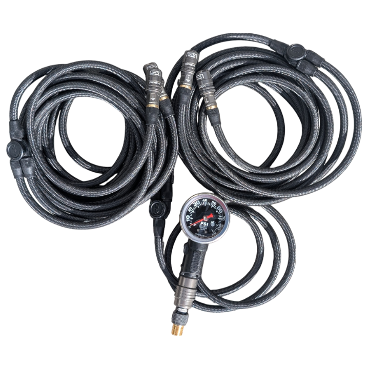 APEX Design USA multi tyre inflator kit laid out for assembly