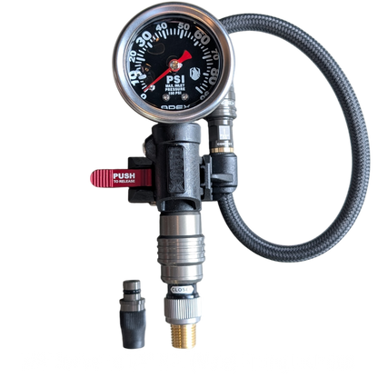 APEX 90 PSI inflator with quarter inch NPT fitting included
