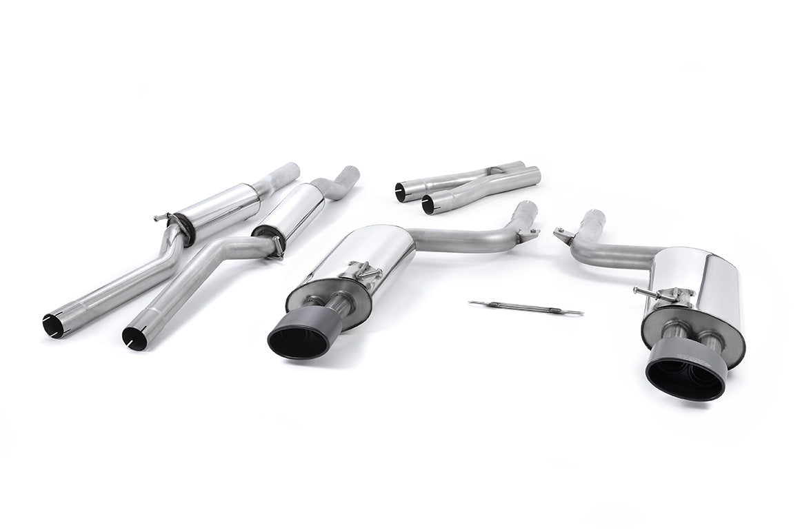 Audi RS4 B7 - Non-valved Resonated (Quieter) GPF/OPF Back System with Satin Black Sheen Trims