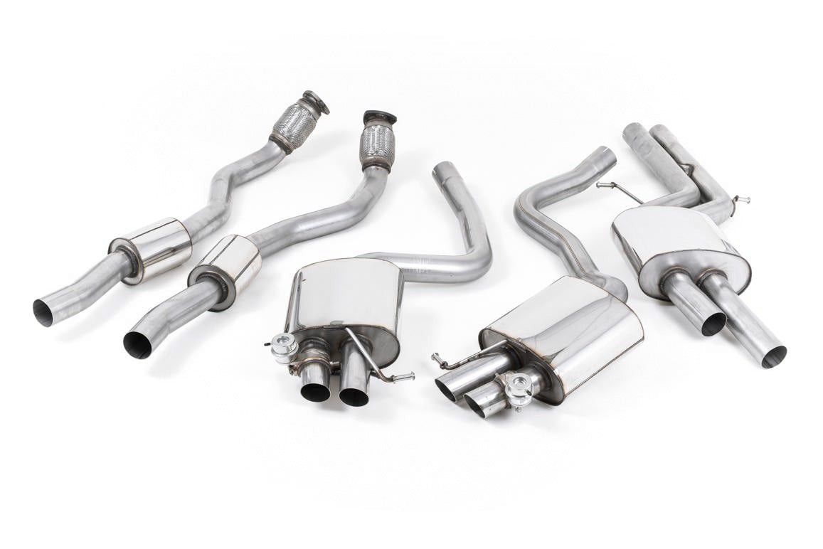 Audi RS4 B8 Avant - Resonated Cat-Back Exhaust System - Uses OE Trims