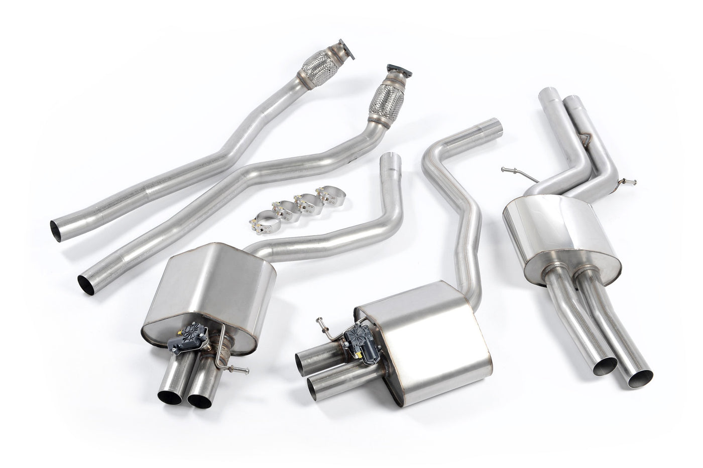 Audi RS6/RS7 C7 - Resonated (Quieter) Cat-Back Exhaust System  - Uses OE Trims