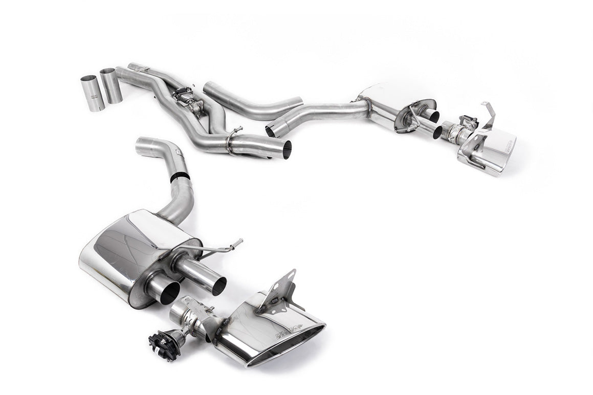 Audi RS6/RS7 C8 - Front Silencer Back System (Twin 80mm) with Polished Oval Trims
