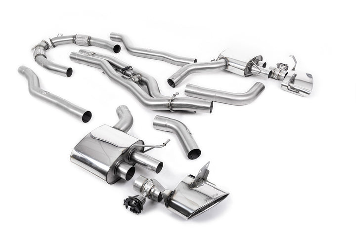 Audi RS6/RS7 C8 - Non Resonated Cat Back System (Twin 80mm) with Polished Oval Trims - Louder - (No Cutting Required)