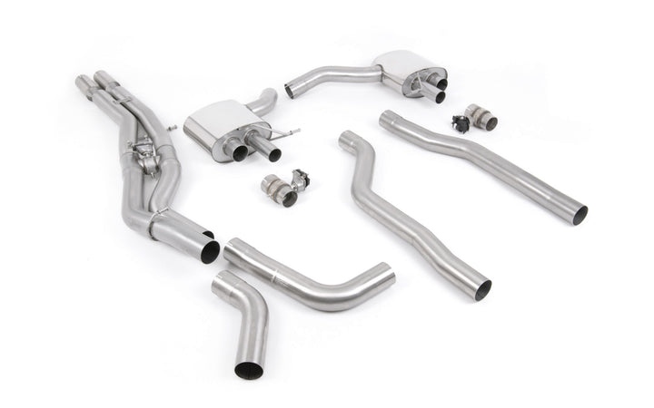 Audi RS6/RS7 C8 - Non Resonated (Louder) Cat Back System (Twin 80mm) with Polished Oval Trims - OE Requires Cutting