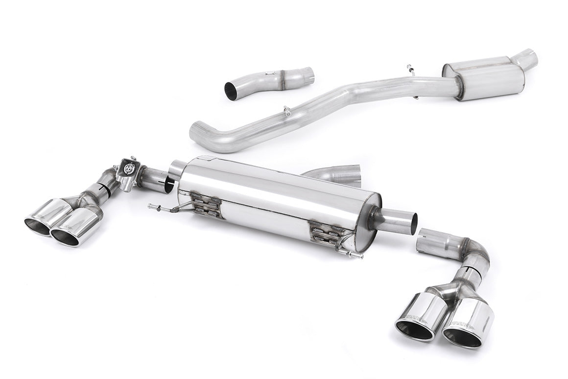 Audi S1 - Resonated (Quieter) Cat-Back Exhaust System with Quad Polished Oval Trims