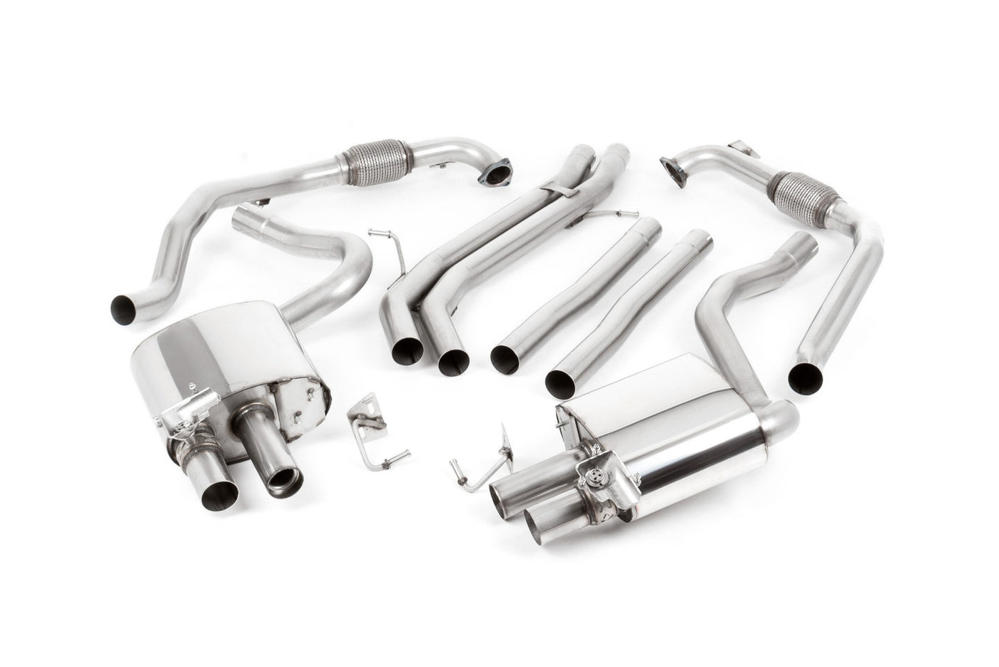 Audi S4 B9 Non sport Diff models - Non-Resonated (Louder) Cat-Back with Quad Titanium Trims