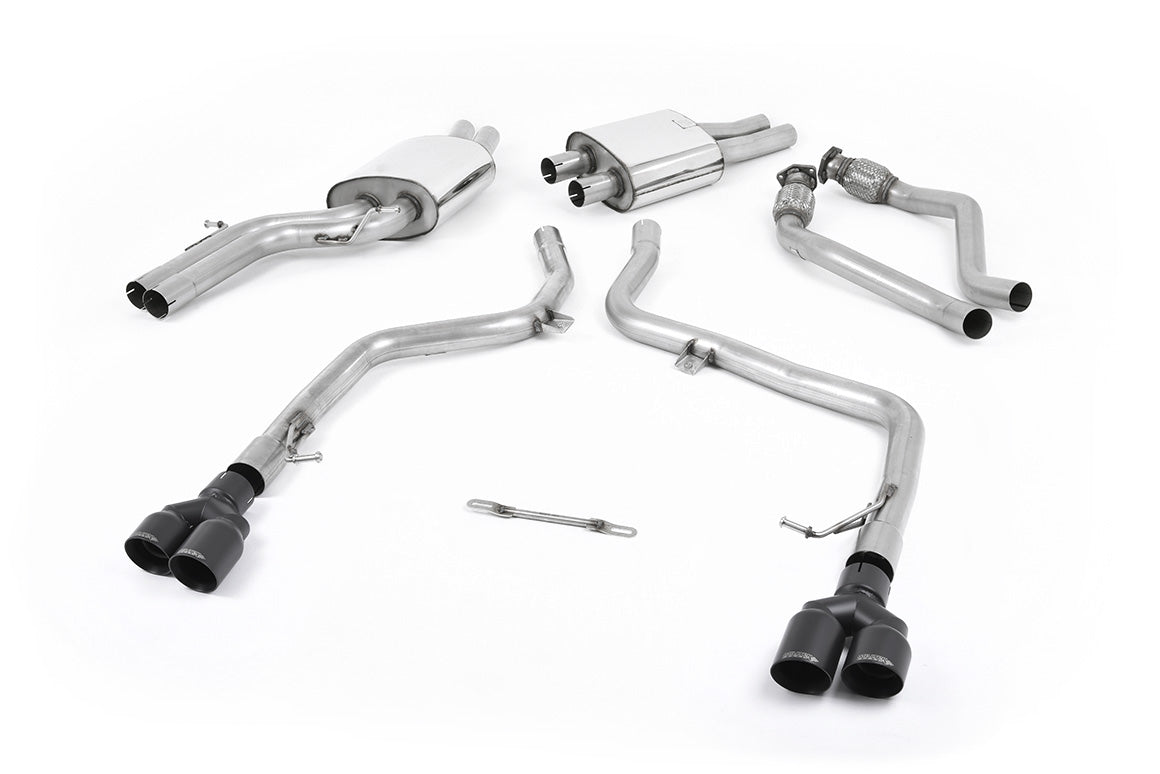 Audi S4 V6 B8/S5 B8 - Race Cat-Back Exhaust System with Quad Cerakote Black Trims