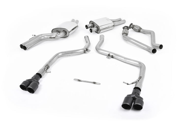 Audi S4 V6 B8/S5 B8 - Race Cat-Back Exhaust System with Quad Cerakote Black Trims