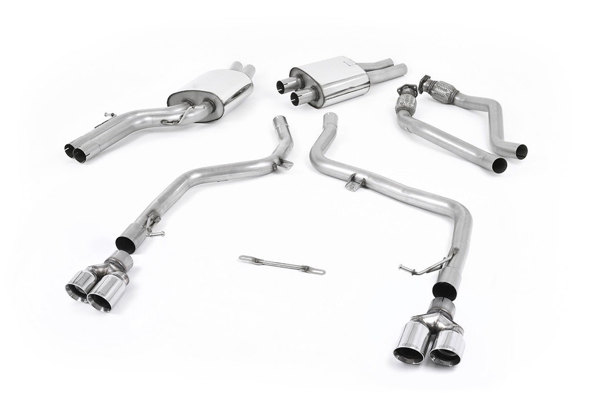 Audi S4 V6 B8/S5 B8 - Race Cat-Back Exhaust System with Quad Polished Trims