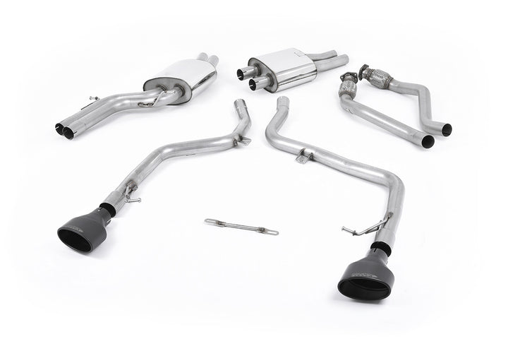 Audi S4 V6 B8/S5 B8 - Race Cat-Back Race Exhaust System with Dual Cerakote Black Oval Trims