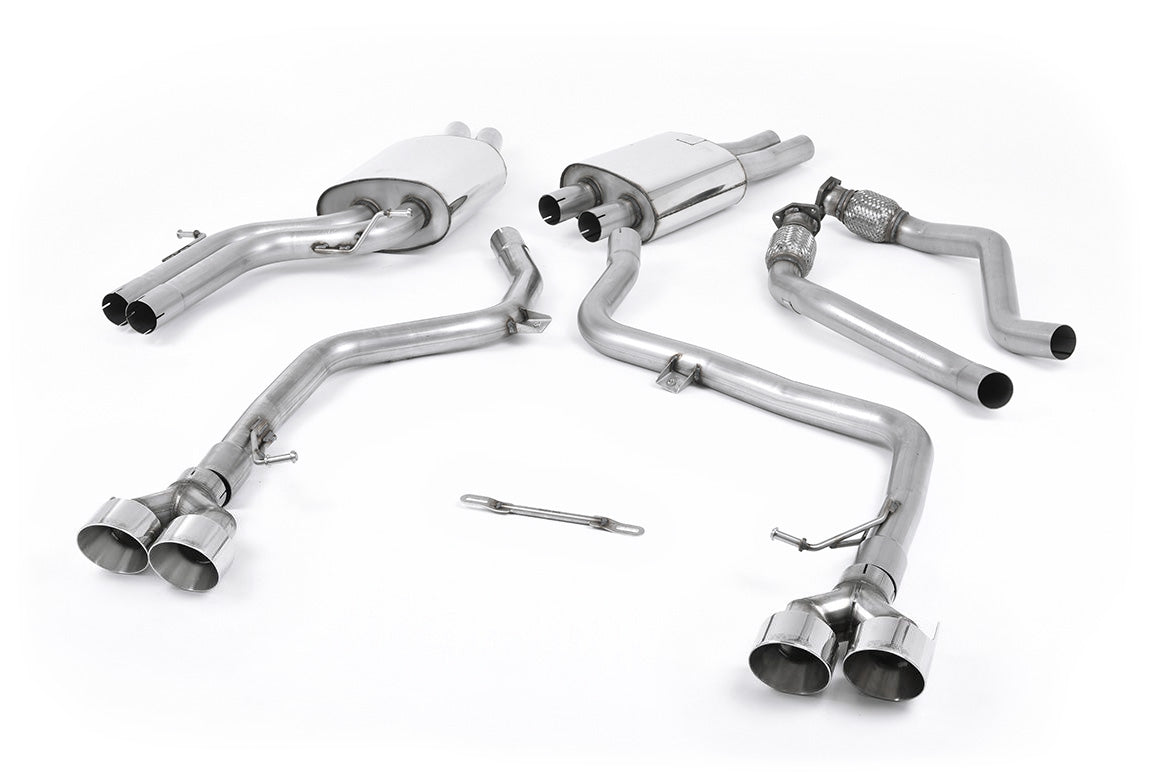 Audi S5 B8.5 Coupe/Cabriolet - Non-Resonated (Louder) Cat-Back Exhaust System with Polished Quad Outlet Trims