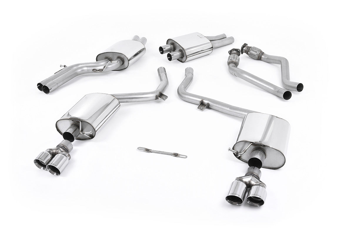 Audi S5 B8 (S tonic) - Resonated (Quieter) Cat-Back Exhaust System with Quad Polished Trims