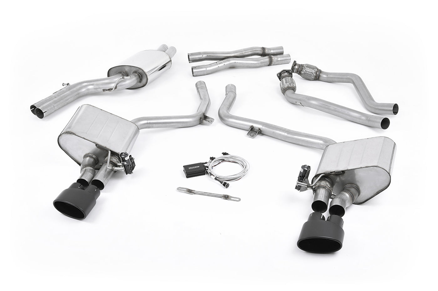 Audi S5 B8 Sportback - Valved and Resonated Cat-Back Exhaust System with Black Oval Trims