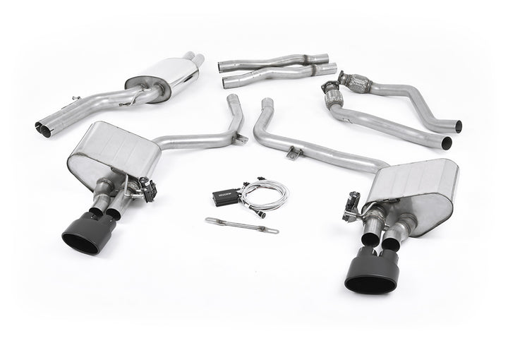 Audi S5 B8 Sportback - Valved and Resonated Cat-Back Exhaust System with Black Oval Trims