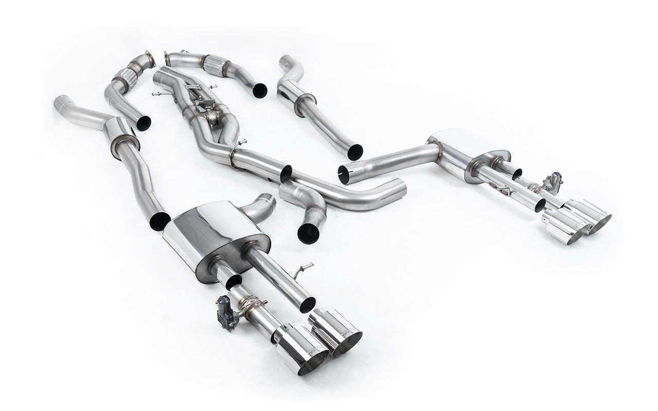 Audi S8 D5 V8 - Resonated (Quieter) OPF-Back Exhaust System with GT-115 Polished Trims