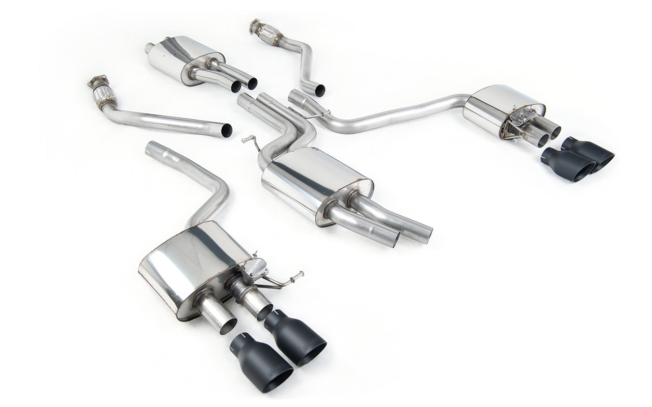 Audi SQ5 Supercharged - Cat-Back Exhaust System with Quad Cerakote Black Trims